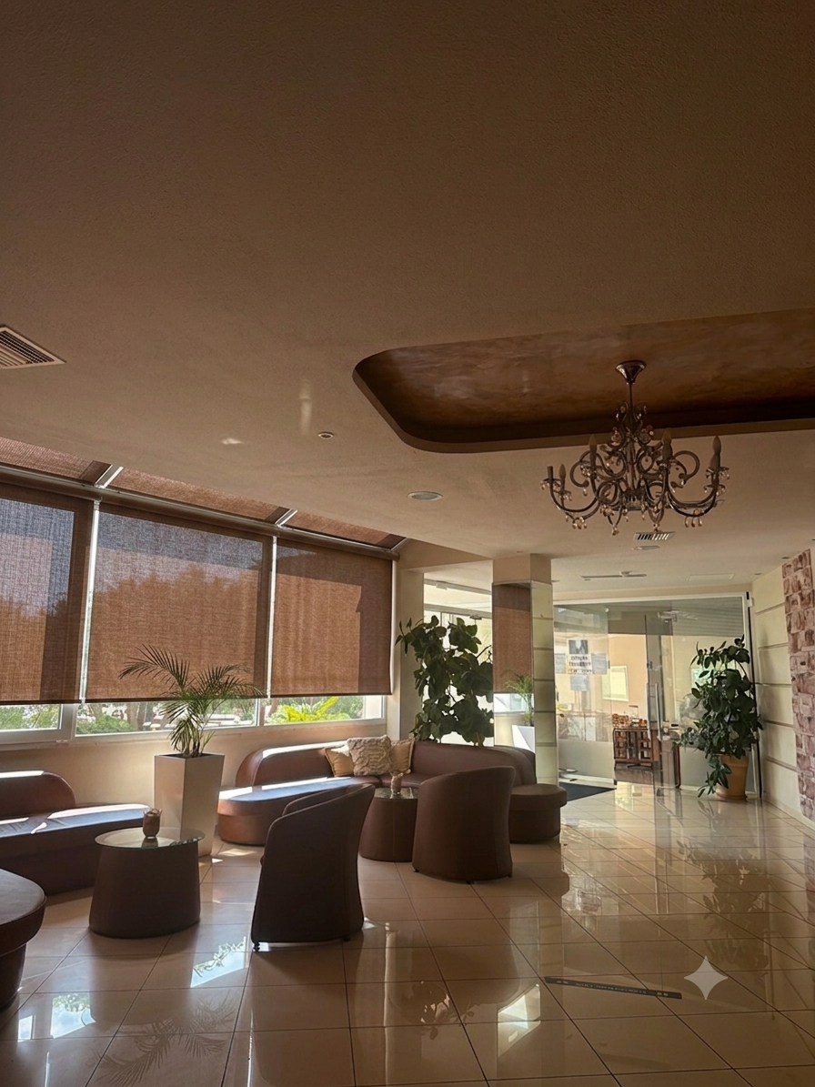 Welcoming lounge area at Hotel Filoxenia Beach